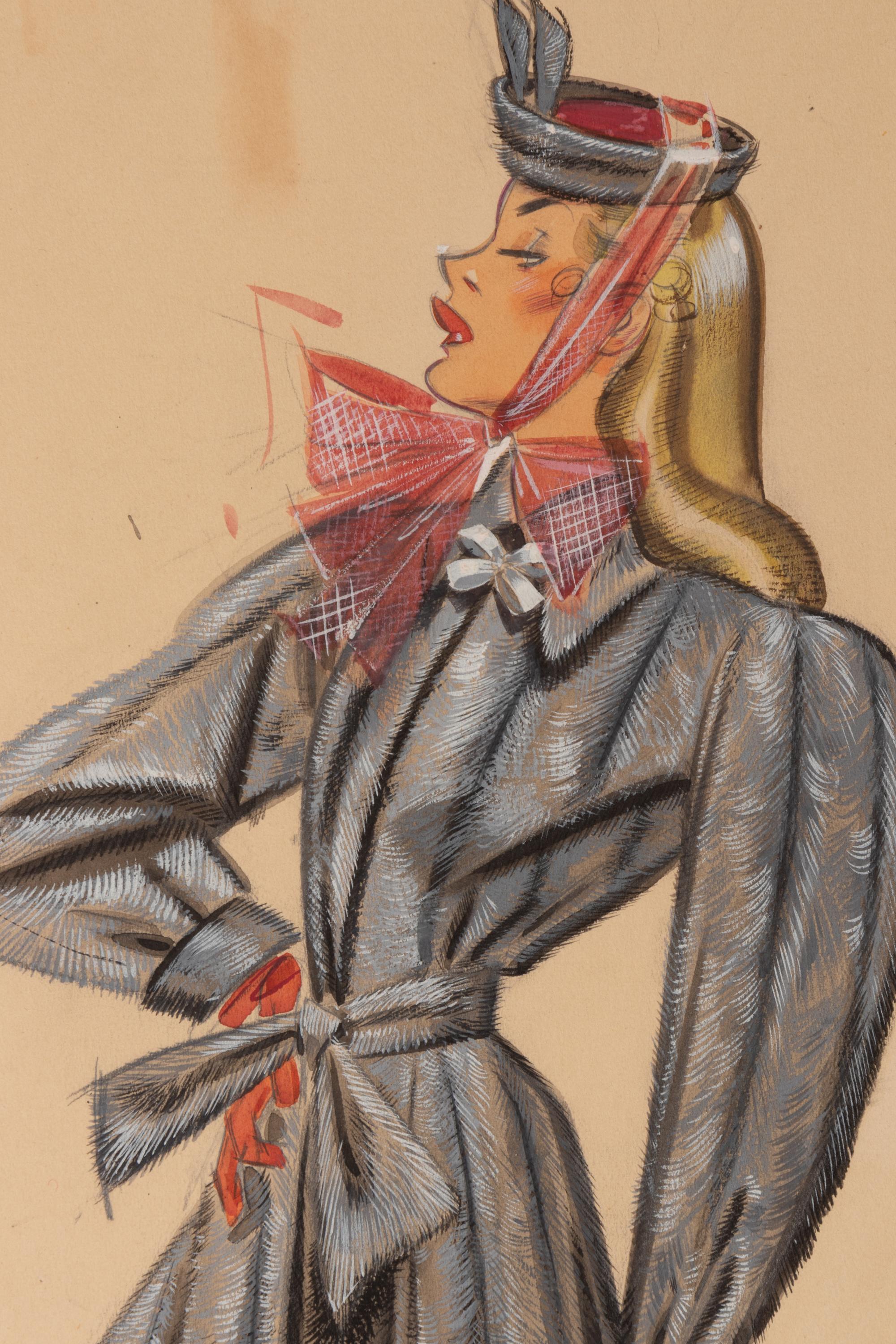 An Archive of Thirteen Conceptual Sketches for I.J. Fox , by James Montgomery Flagg and Russell Patterson, 1940s
