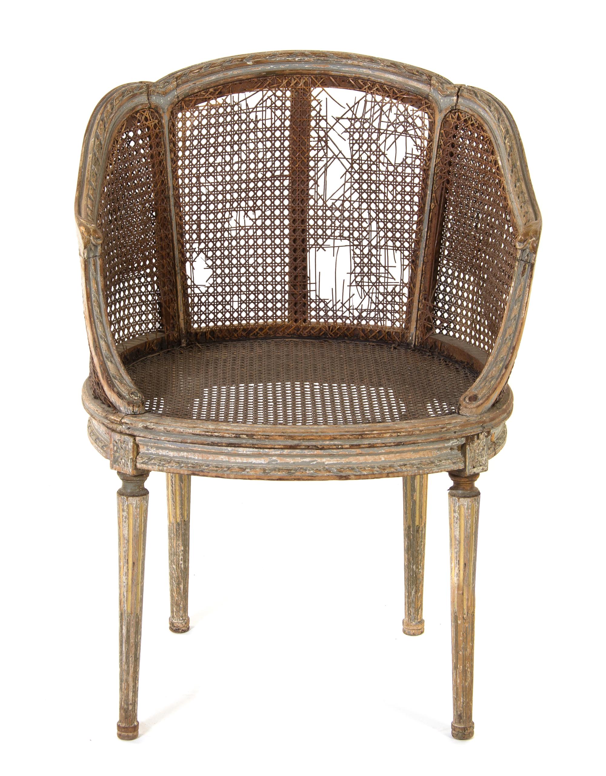 A Louis XVI Caned Bergere Height 32 inches. — LATE 18TH/EARLY 19TH CENTURY