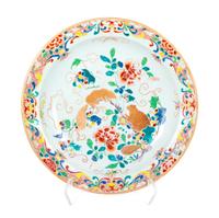 A Large Chinese Export Famille Rose Shallow Plate