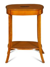 A George III Crossbanded and Inlaid Satinwood Work Table