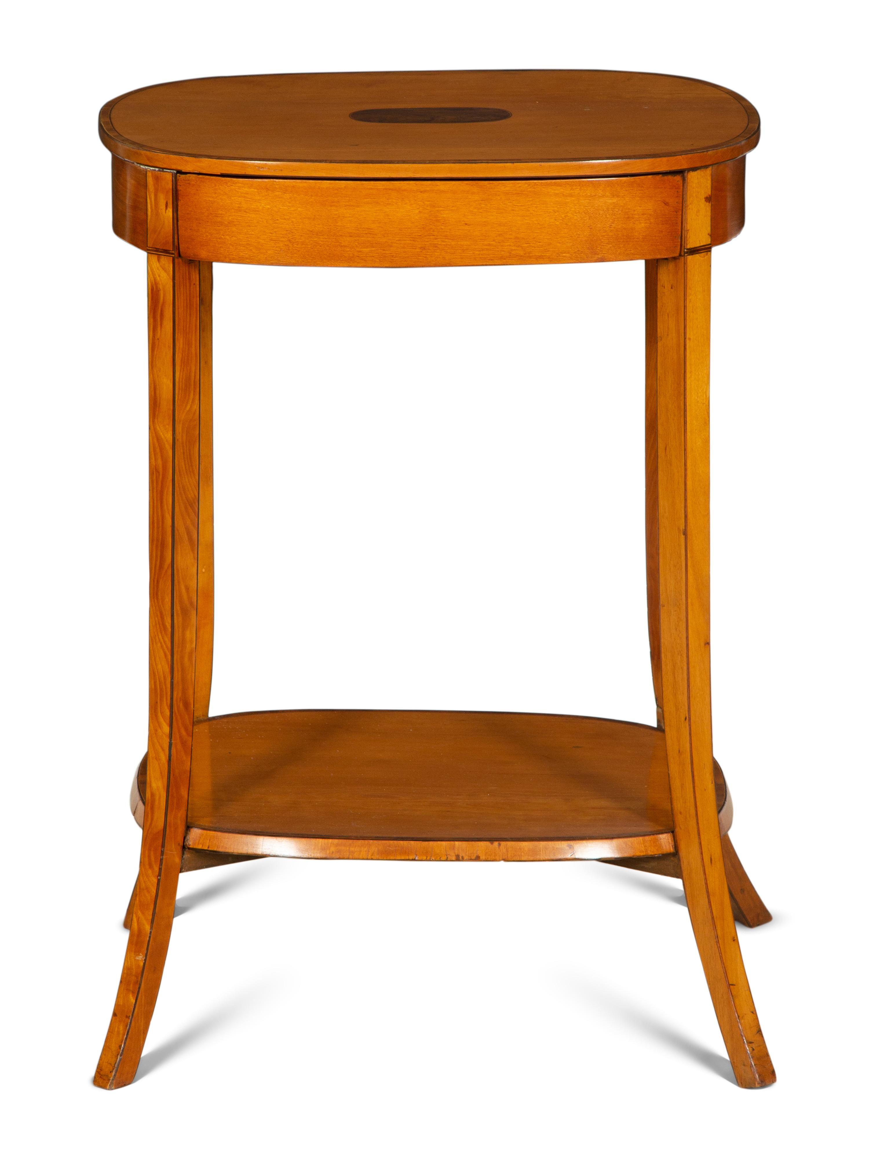 A George III Crossbanded and Inlaid Satinwood Work Table