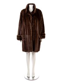 Brown Mink Hip Length Coat, 1980-90s