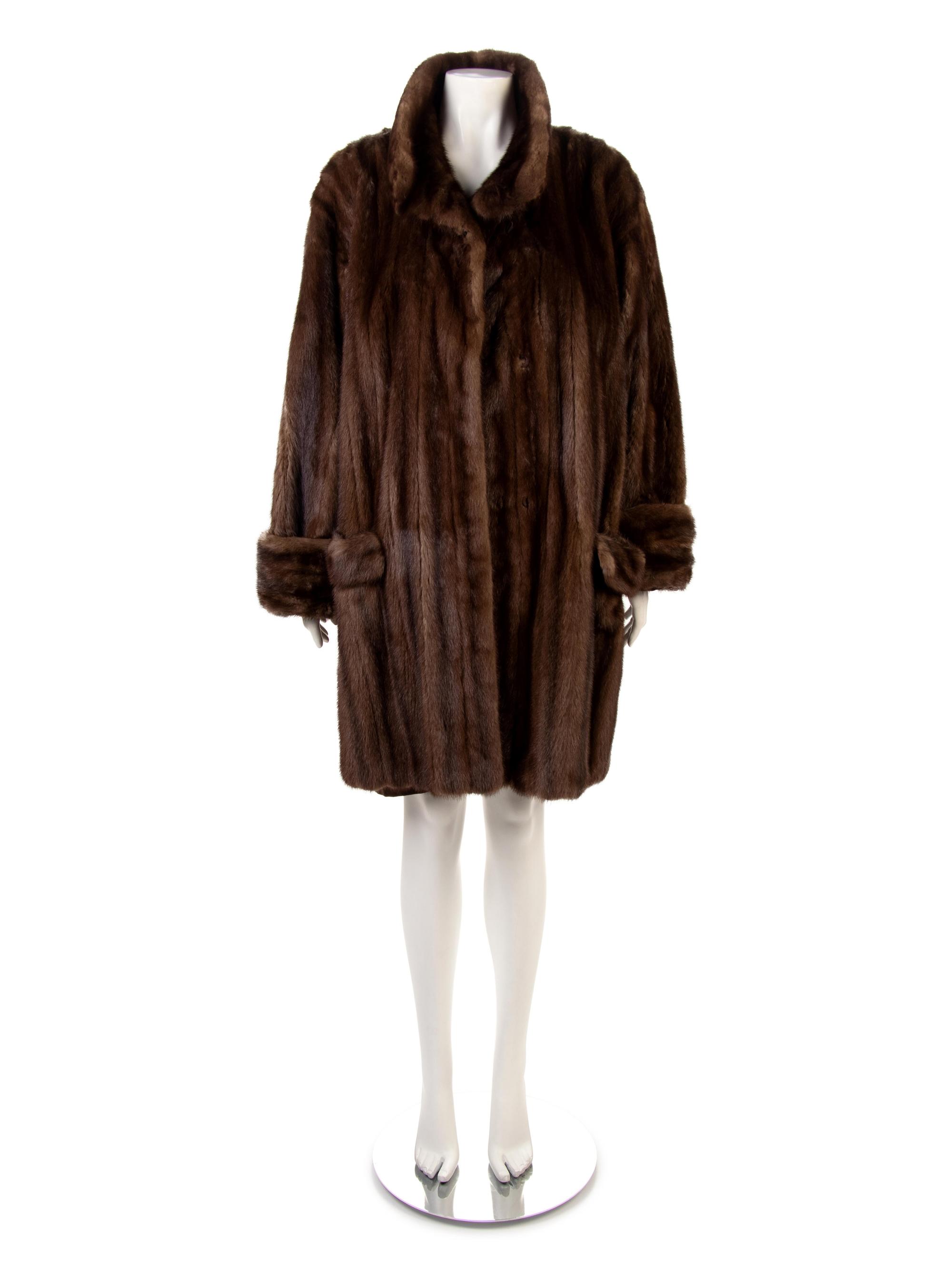 Brown Mink Hip Length Coat, 1980-90s