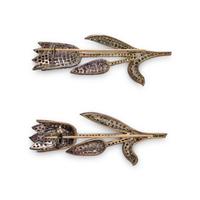 PAIR OF MULTIGEM TULIP BROOCHES