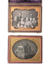 [EARLY PHOTOGRAPHY]. 5 lovely family and group portraits including 3 daguerreotype examples.
