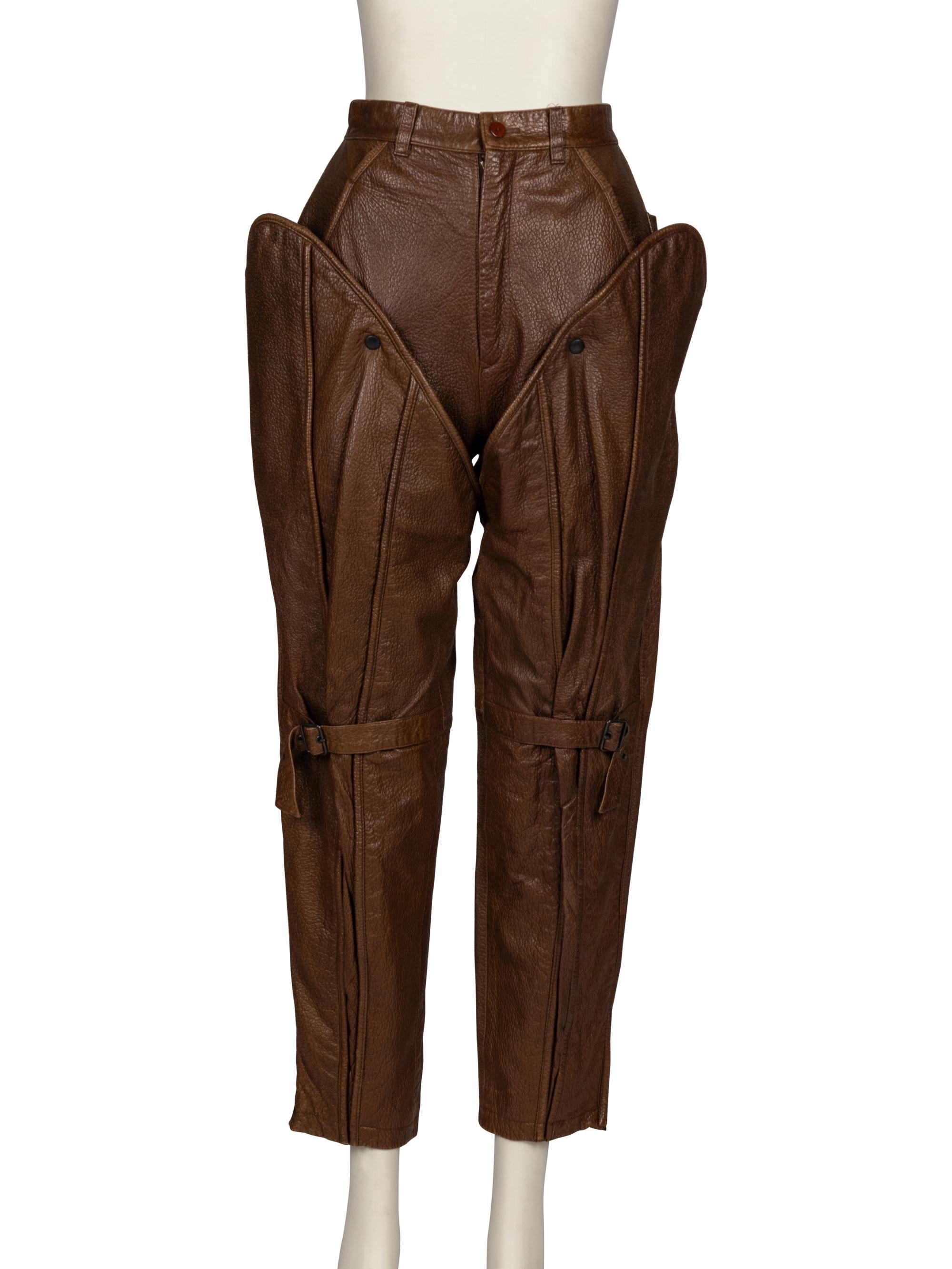 Issey Miyake, Convertible Leather Pants/Shorts, 1980's