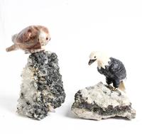 Two Carved Hardstone Models of Birds Height of taller 10 inches. — 20TH CENTURY