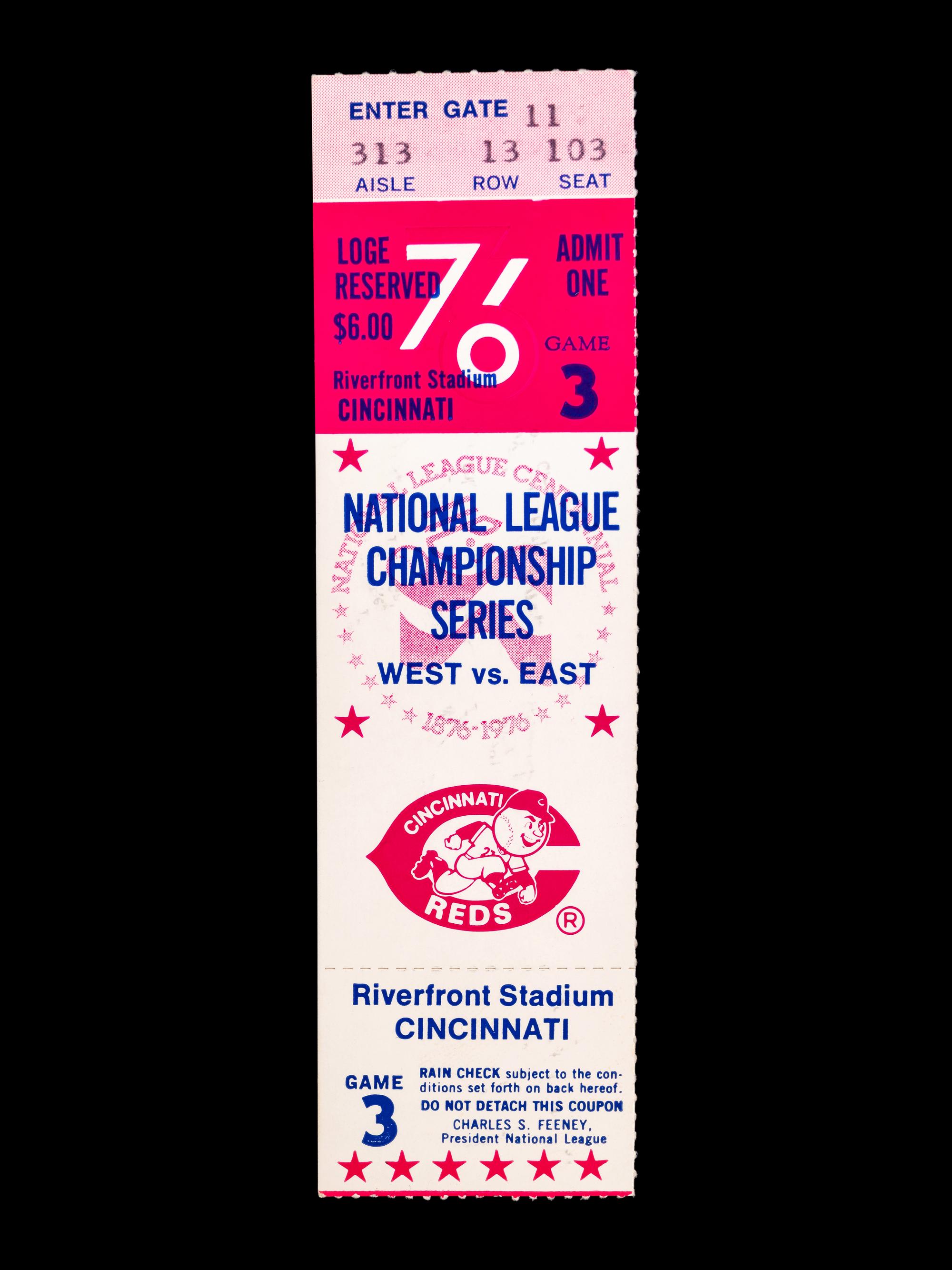 A Group of 1970s Cincinnati Reds Pete Rose Riverfront Stadium Ephemera (Including National League Playoffs, World Series),