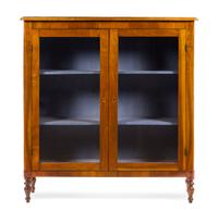 An Italian Walnut Bookcase Height 51 3/8 x width 48 1/2 x depth 13 inches. — 19TH CENTURY