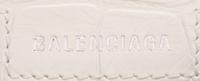 BALENCIAGA, WHITE CROC 'LE CAGOLE' BAG