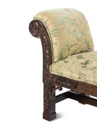 A George III Style Carved Walnut Bench