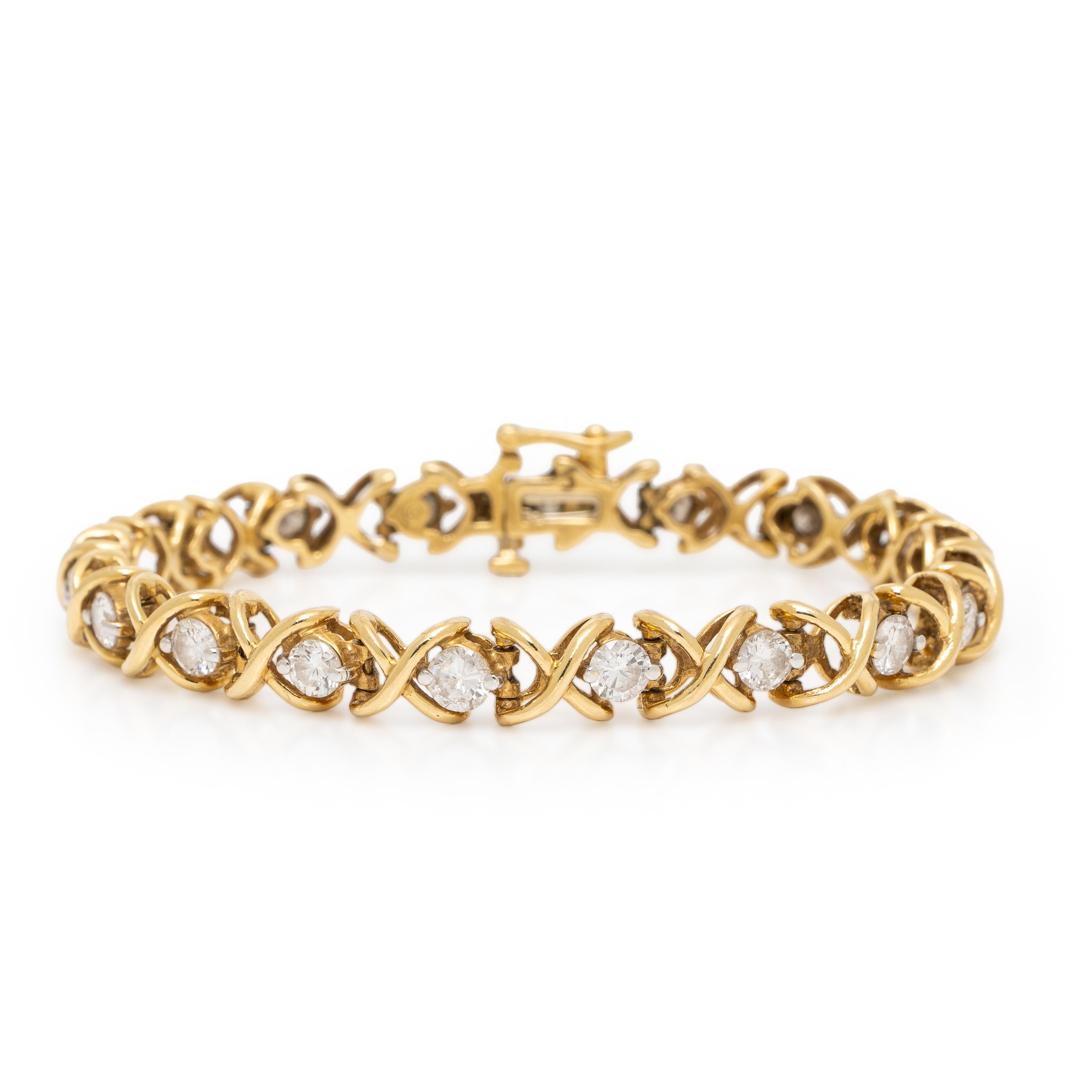 Diamond and Yellow Gold Bracelet
