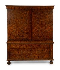 A William and Mary Mulberry Linen Press — IN THE MANNER OF COXED & WOSTER, 18TH CENTURY AND LATER