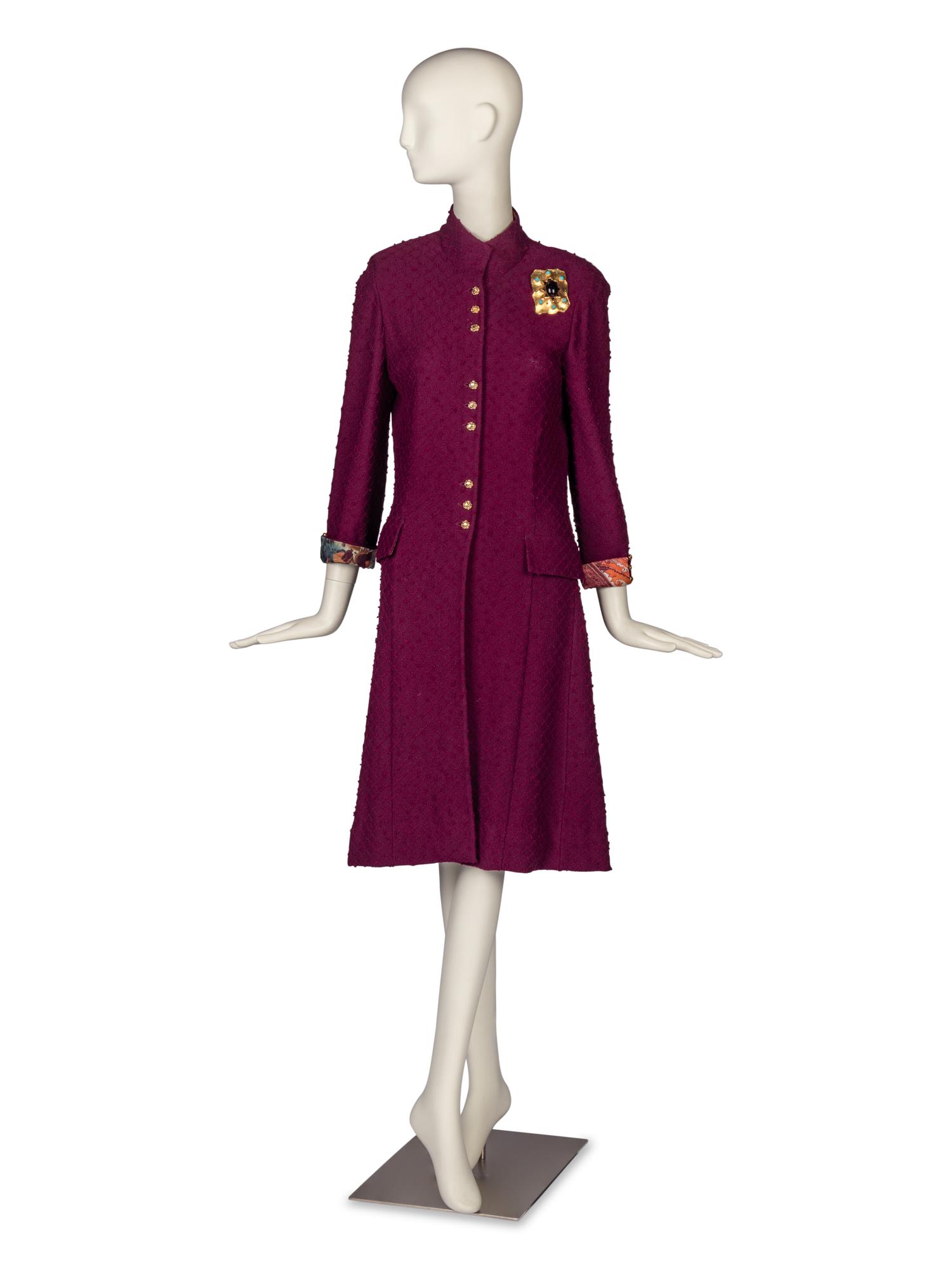 St. John Knit Coat with Brooch