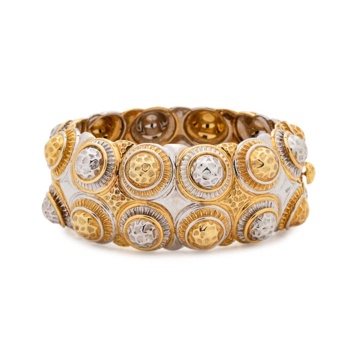 BICOLOR GOLD BANGLE BRACELET