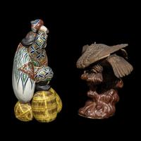 Two Japanese Kutani Porcelain Figures