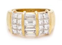 An 18 Karat Yellow Gold and Diamond Ring, 6.70 dwts.