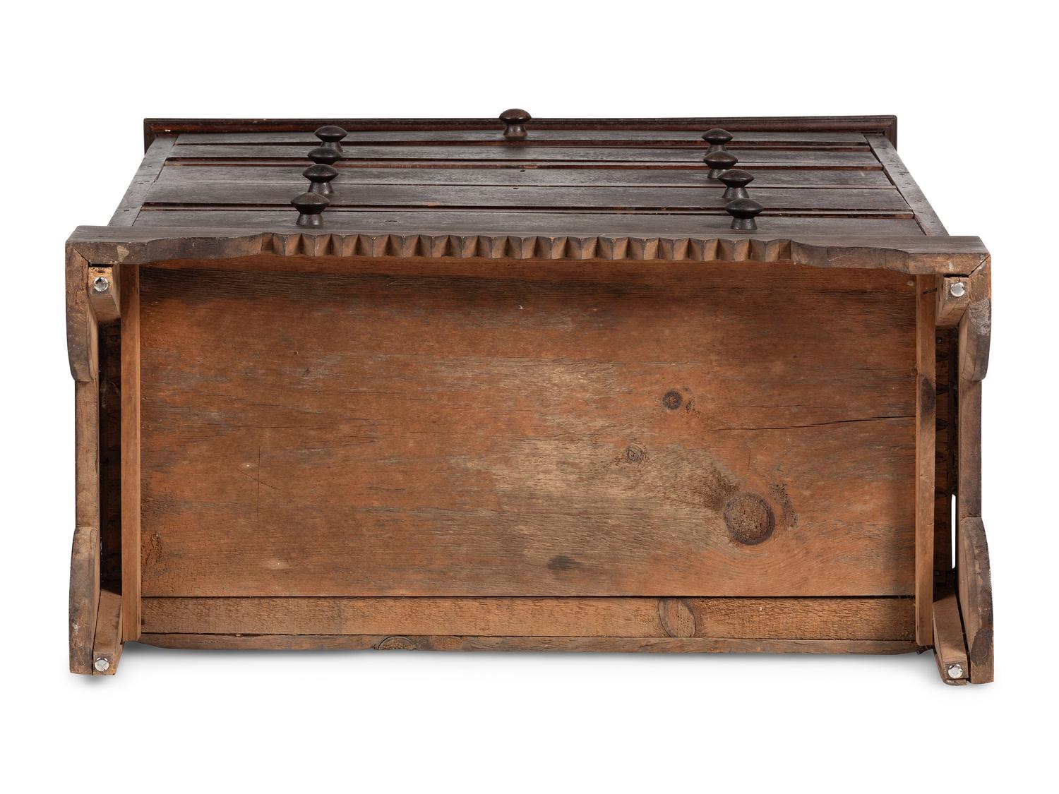 A Country Chippendale Brown-Painted Walnut Five-Drawer Chest