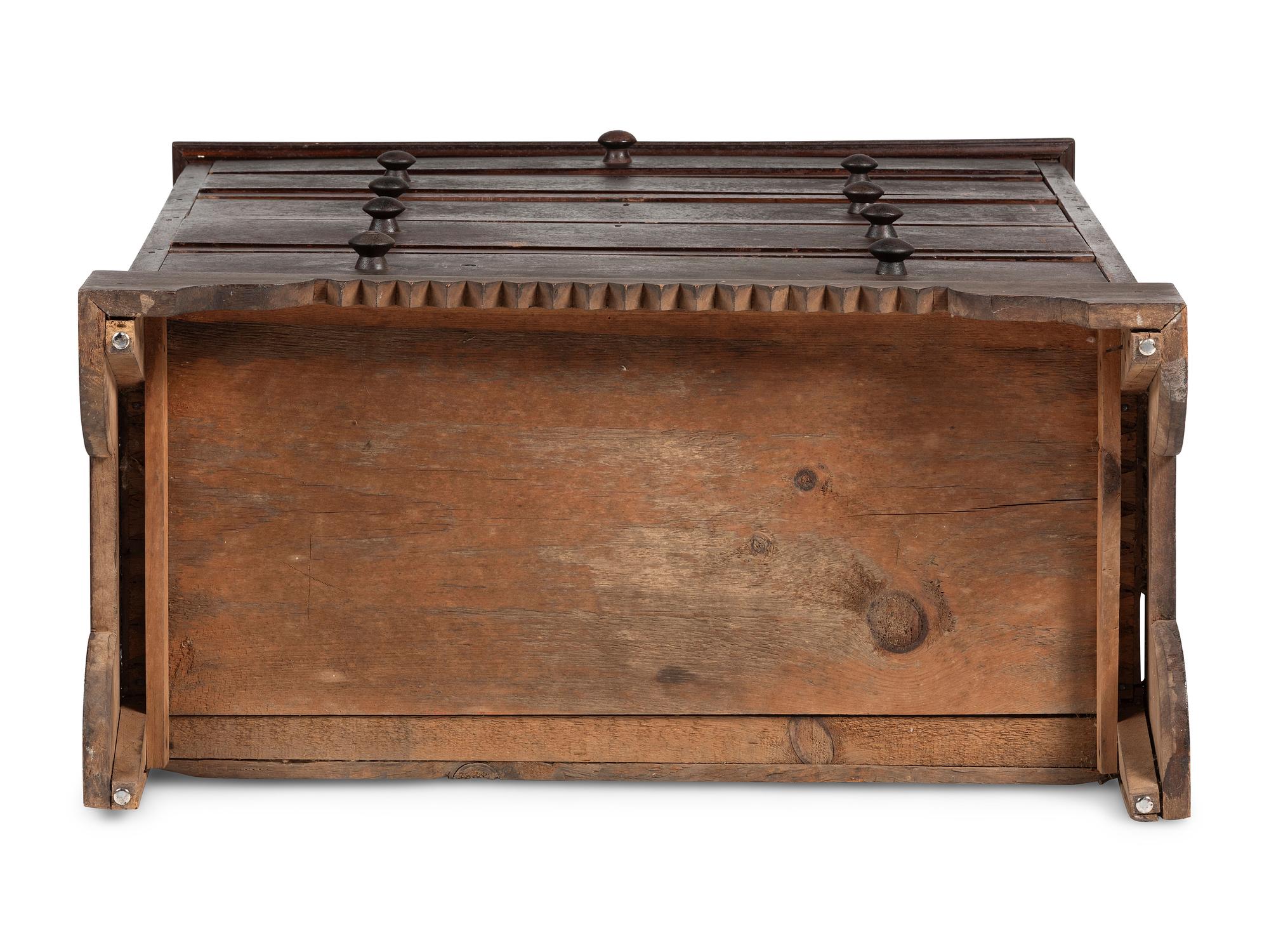 A Country Chippendale Brown-Painted Walnut Five-Drawer Chest