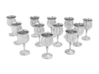 A Set of Twelve American Silver Wine Goblets