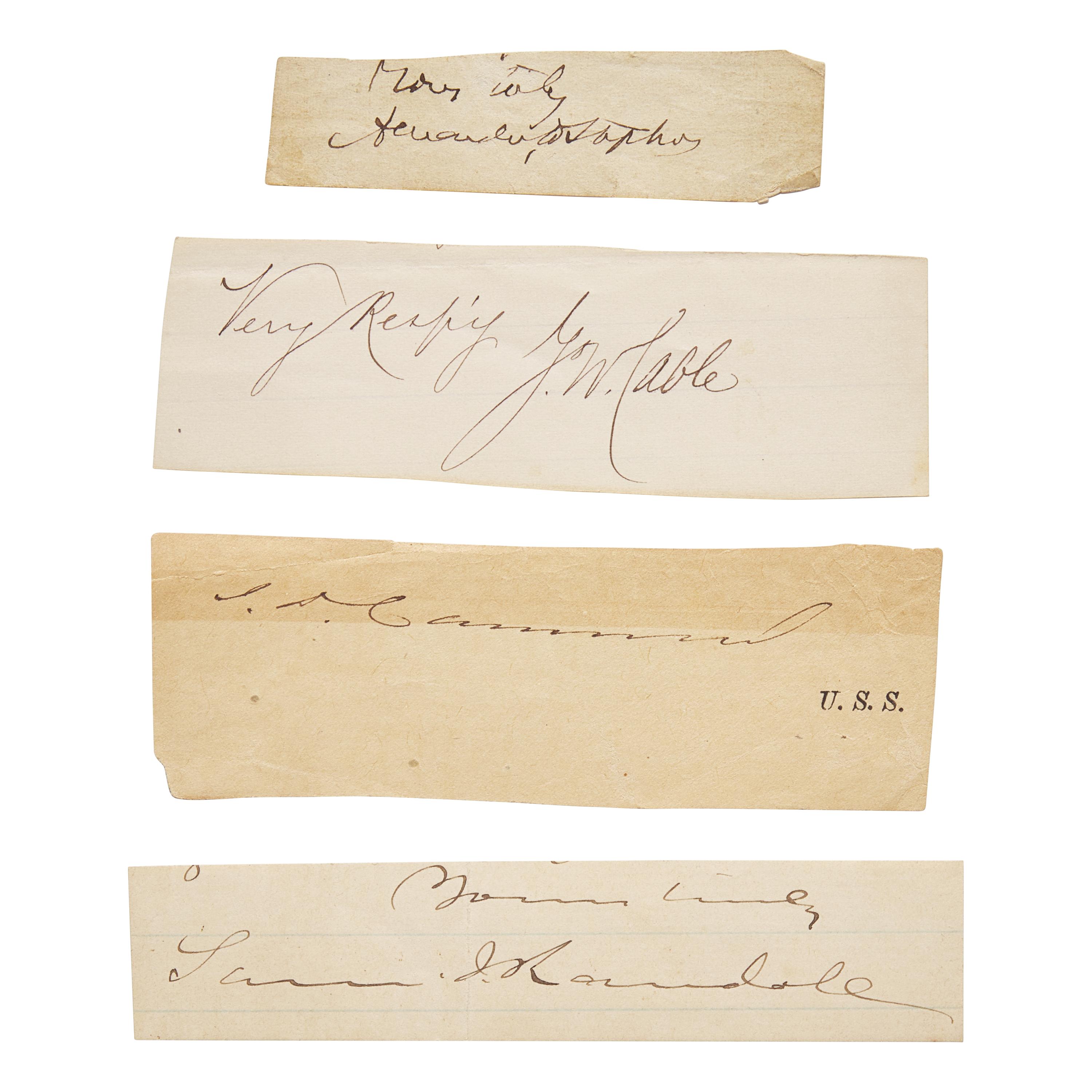[Civil War] Group of 4 clipped signatures