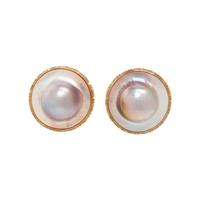 CULTURED BLISTER PEARL EARCLIPS