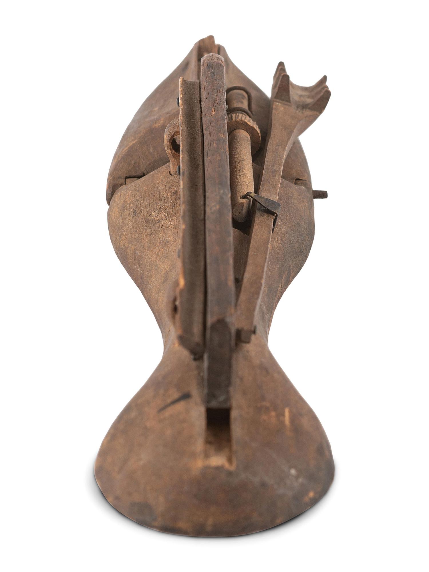 A Wooden Ice-Skate Patent Model with Inscriptions