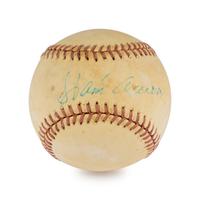 A Hank Aaron Single Signed Autograph Baseball (Beckett Authentication Services)