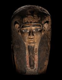 An Egyptian Painted Wood Mummy Mask