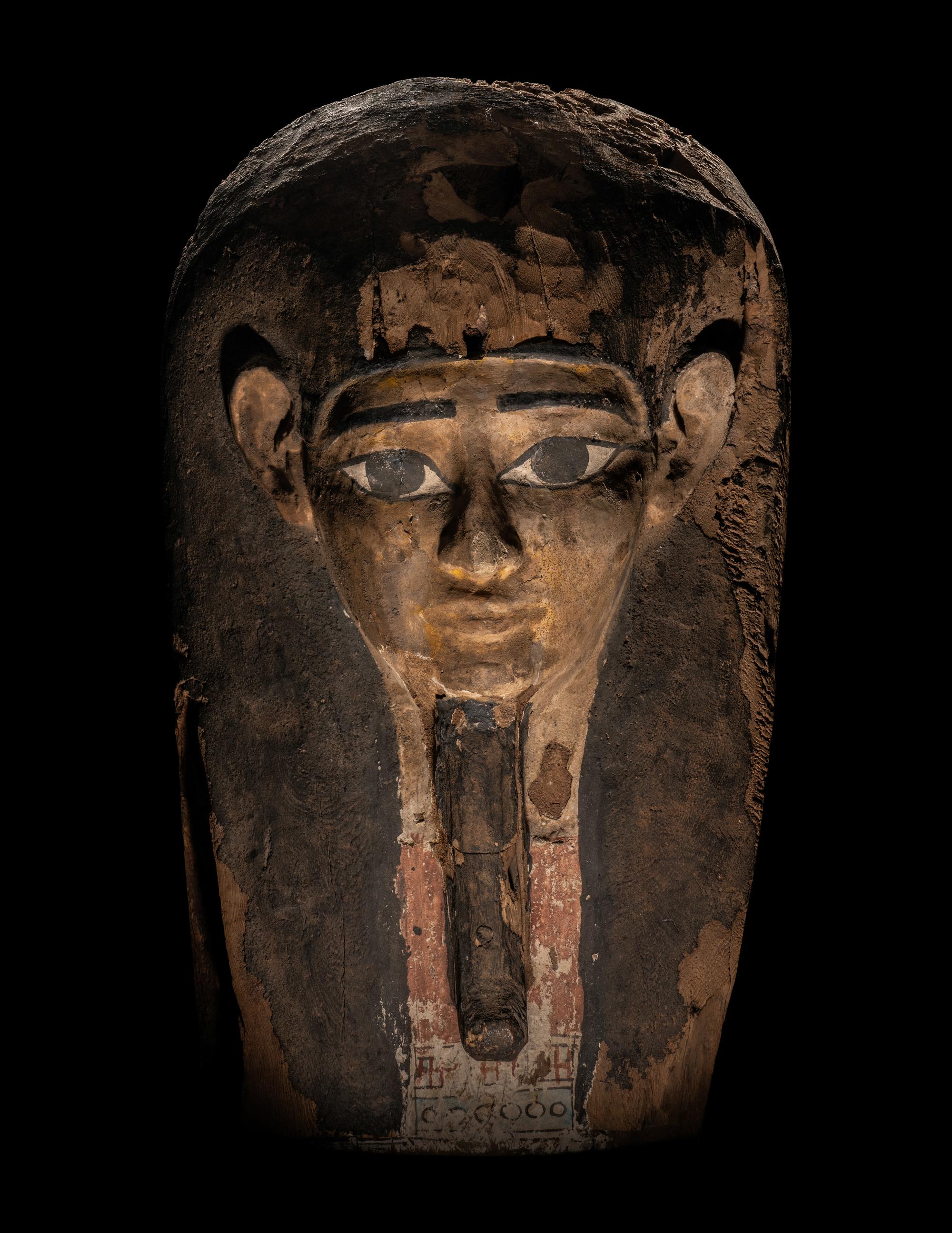 An Egyptian Painted Wood Mummy Mask