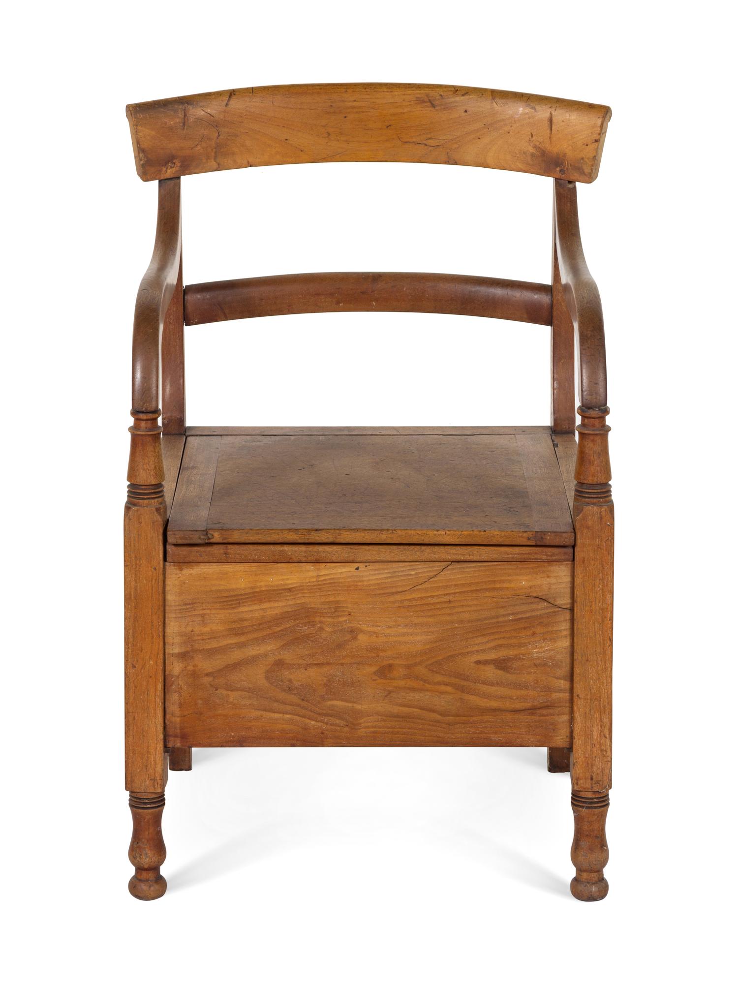 An American Mahogany Commode Chair — 19TH CENTURY
