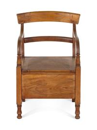 An American Mahogany Commode Chair — 19TH CENTURY