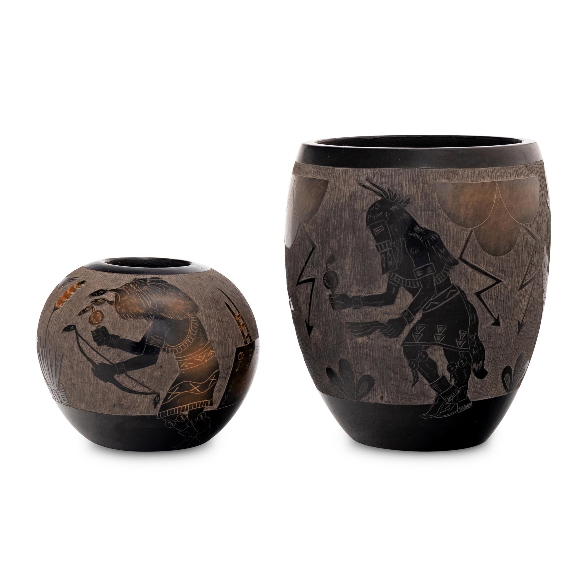 Blackware Sgraffito Pottery, Dancers