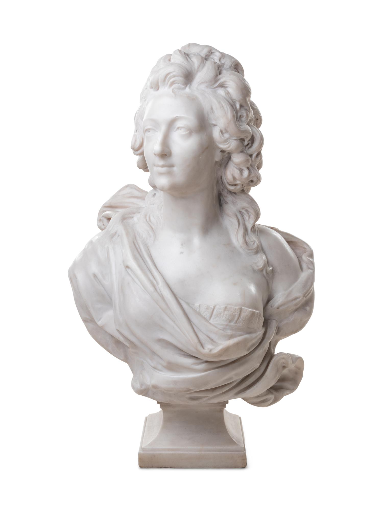 A Continental Marble Portrait Bust of a Noble Lady
