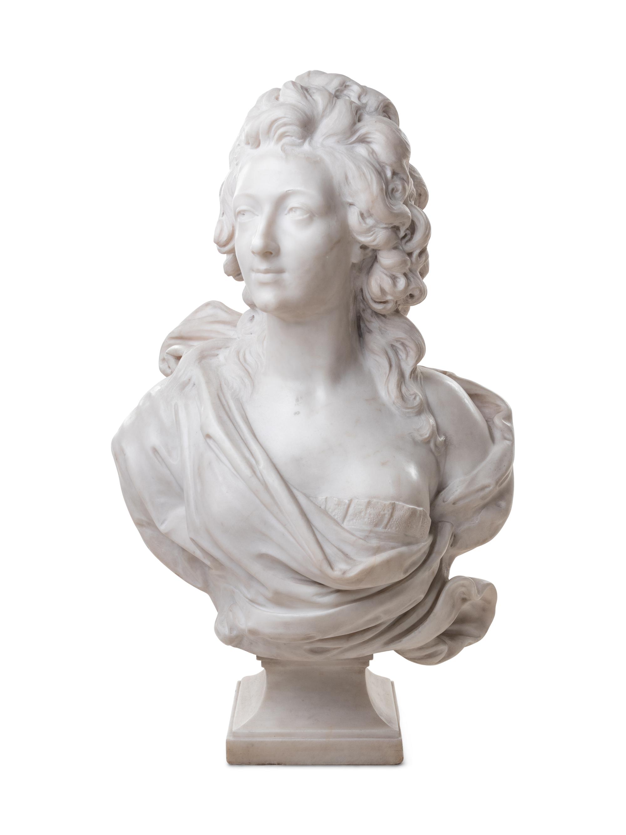 A Continental Marble Portrait Bust of a Noble Lady