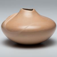 Buff Jar, with Appliqued Corn