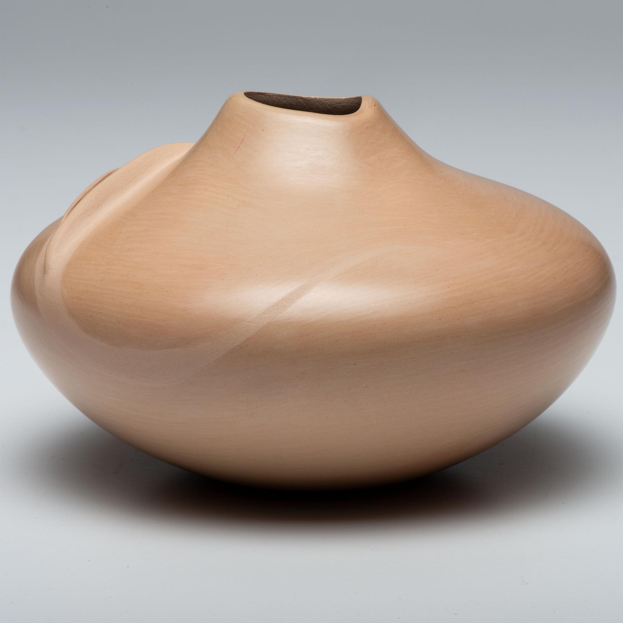 Buff Jar, with Appliqued Corn