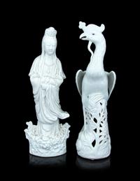 Two Chinese Blanc-de-Chine Porcelain Figures