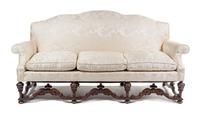 A Baroque Revival Walnut Sofa Width 86 inches. — 19TH/20TH CENTURY