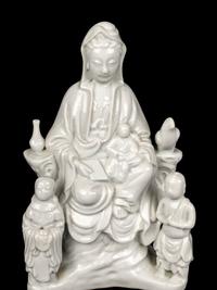 Three Chinese Blanc-de-Chine Porcelain Figures
