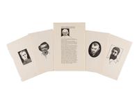 [MOSER, Barry, illustrator]. Additional suite of plates for Twelve American Writers . [Easthampton, MA: Pennyroyal Press, 1974].
