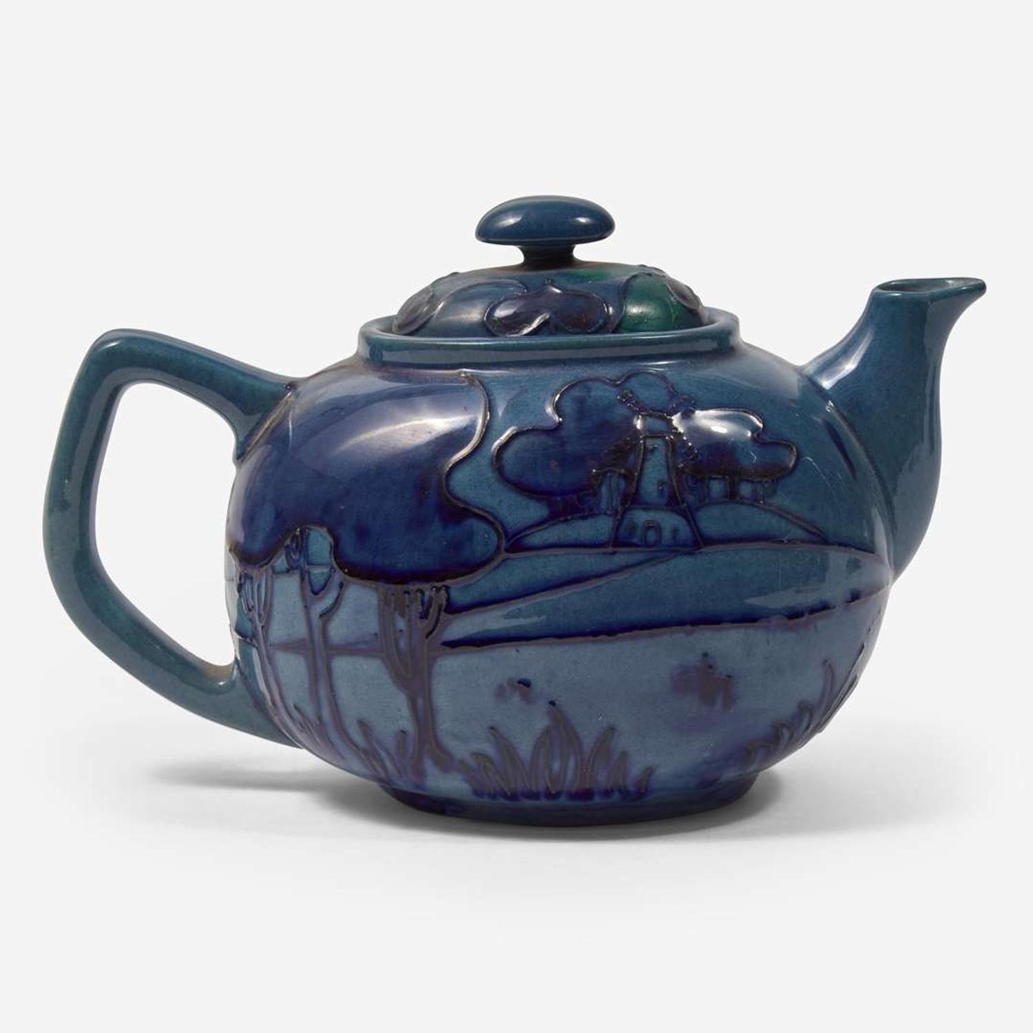 Frederick Hurten Rhead (British-American, 1880-1942) A Vase and Teapot, Weller Pottery, USA, 1904