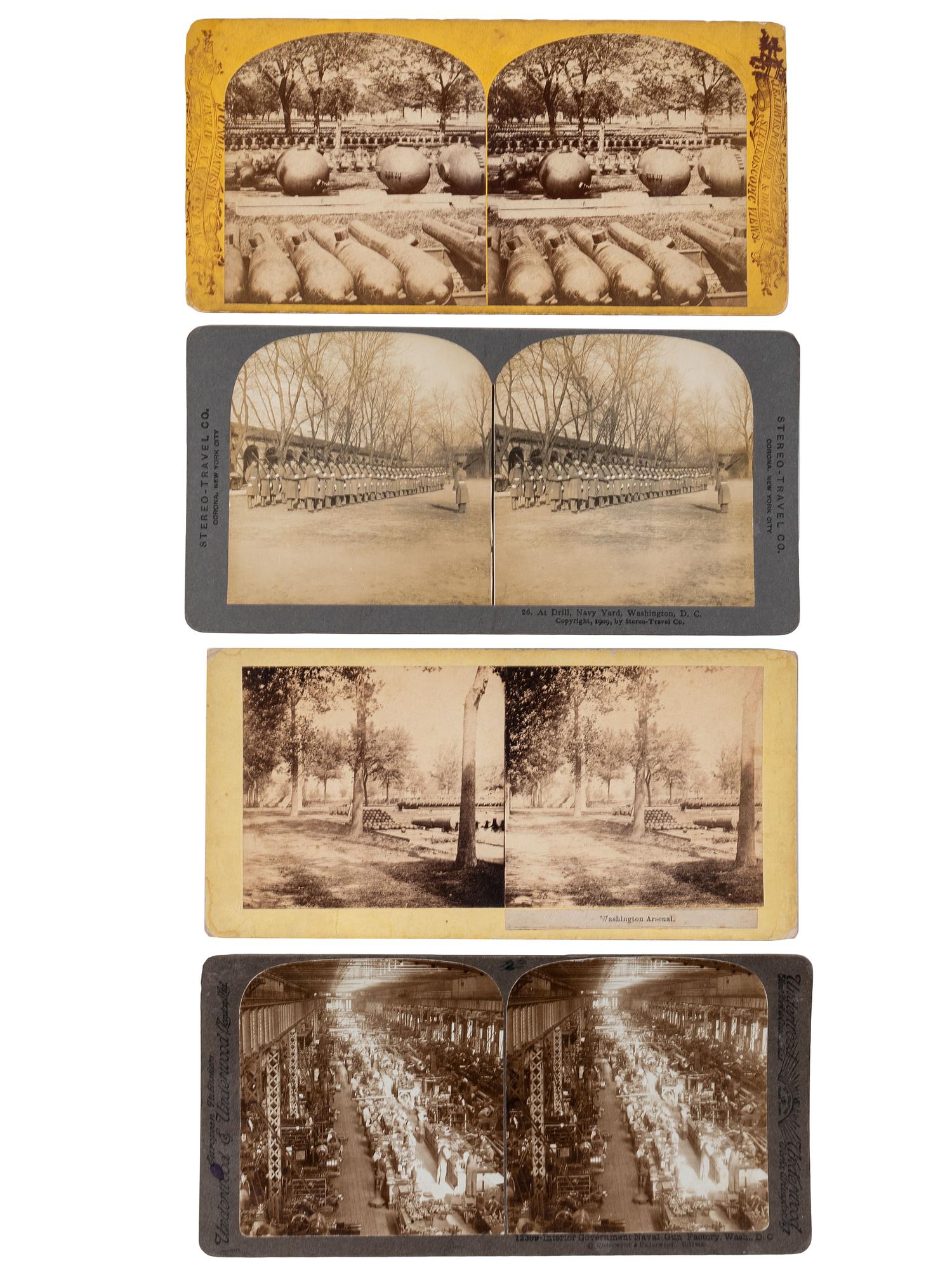 [CIVIL WAR]. A group of over 50 stereoviews, highlighted by images of the Grand Review, and the US Arsenal and Navy Yard, Washington, DC, incl. cannon.