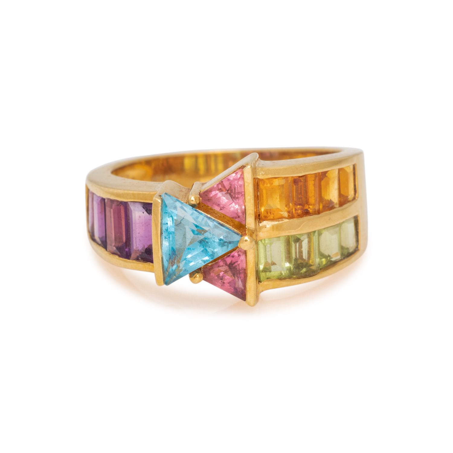 COLLECTION OF YELLOW GOLD AND MULTIGEM JEWELRY