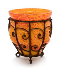Iron Mounted Glass Vase