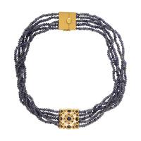 Anaconda, Iolite, Sapphire, and Yellow Gold Necklace