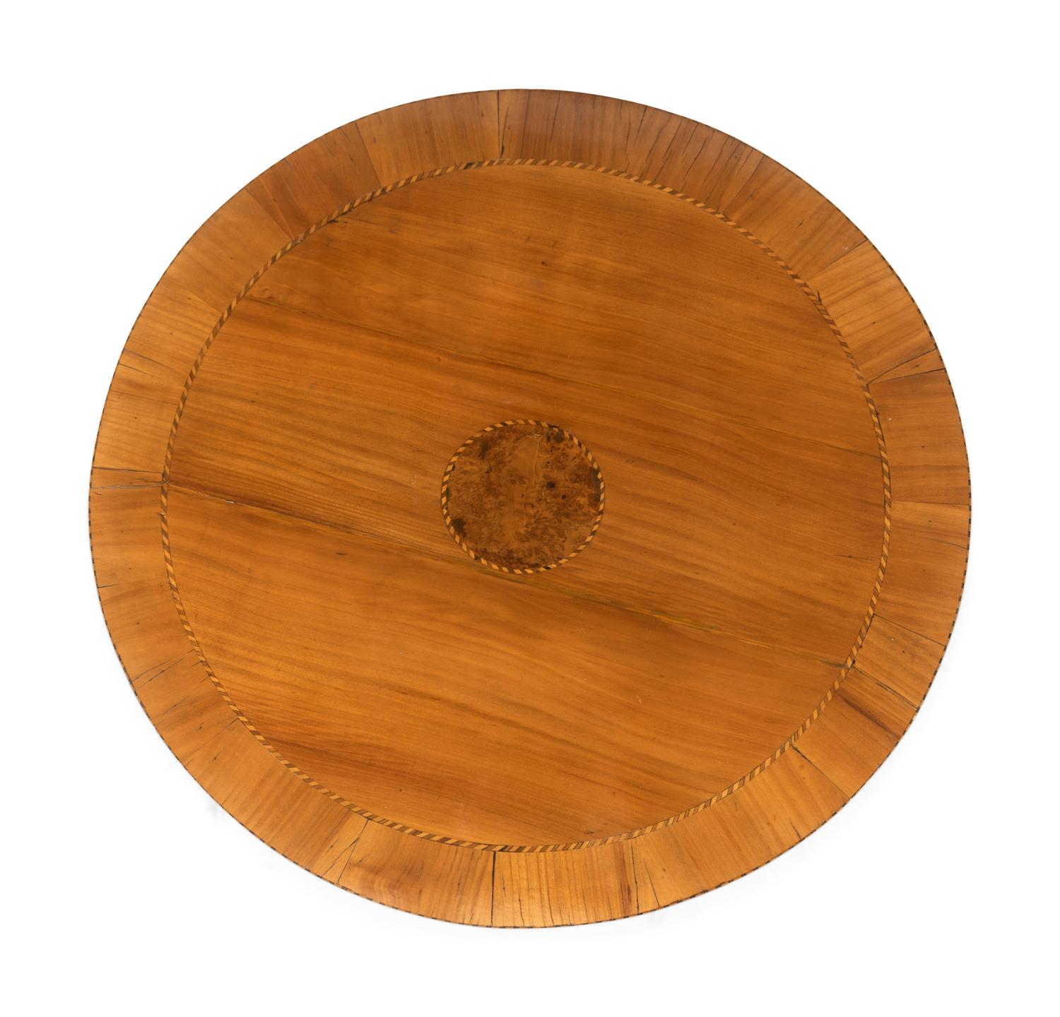A Continental Fruitwood and Marquetry Side Table
