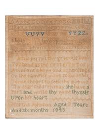 Six Needlework Embroidered Schoolgirl's Samplers