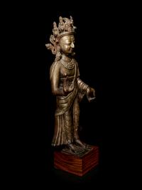 A Large Tibetan Gilt Bronze Figure of Buddha Dipankara