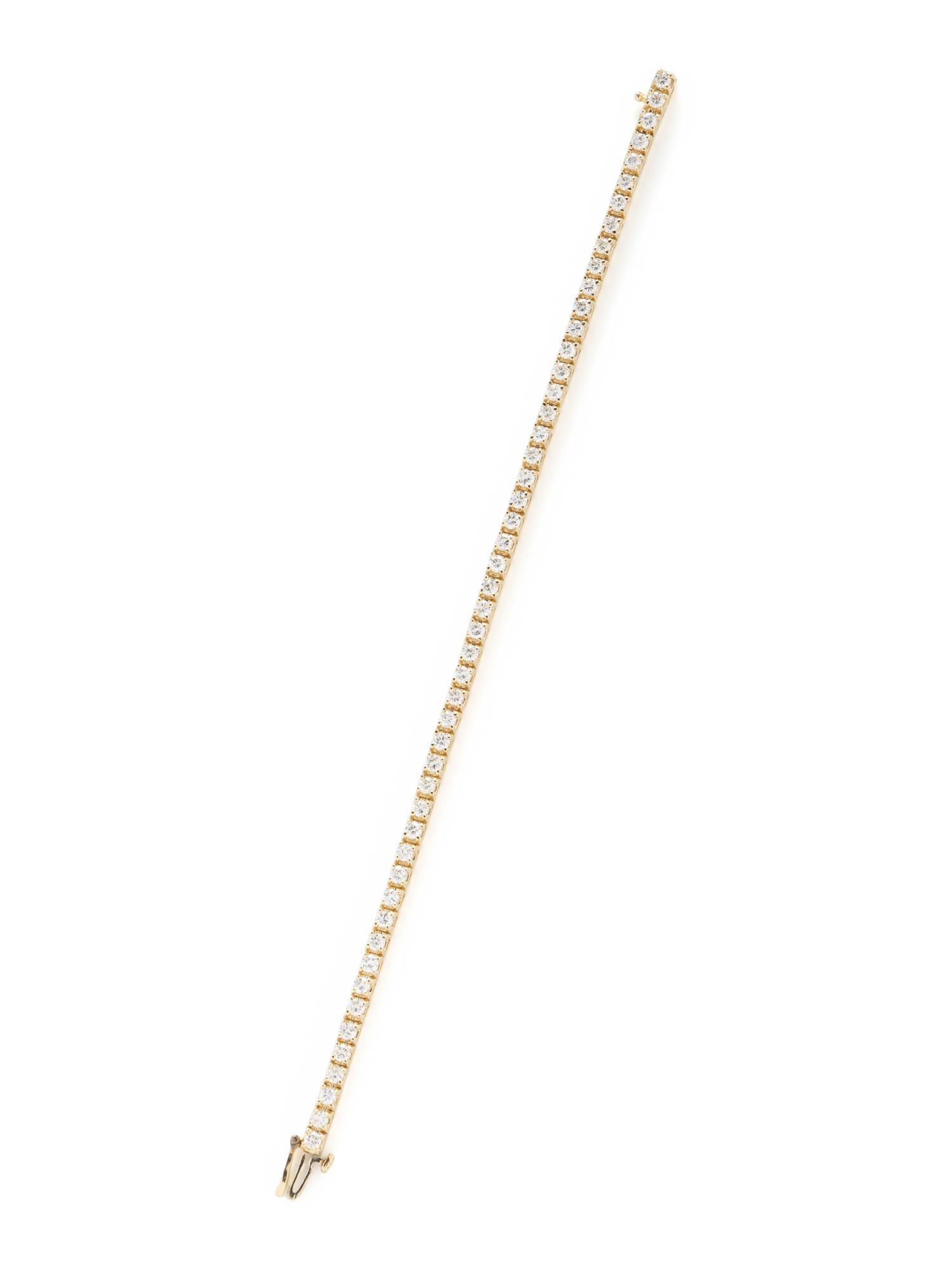 YELLOW GOLD AND DIAMOND LINE BRACELET